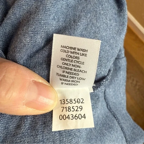 NWT J. Jill Seamed 3/4 Sleeve Cotton/Modal Jersey Knit Dress Heathered Blue Sz L - Picture 8 of 8